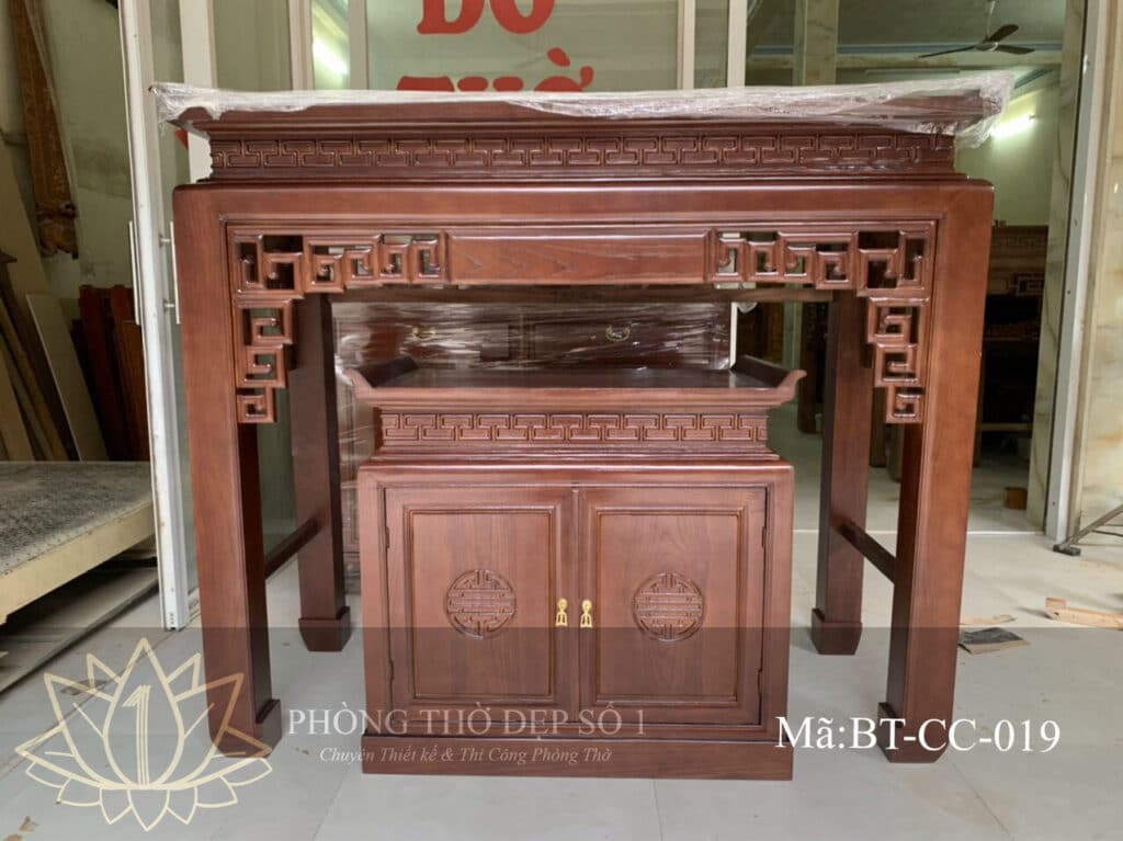 Bàn Thờ Đứng Chung Cư 127 Gỗ Hương Mã BT-CC-049 10 Bàn Thờ Đứng Hiện Đại Mã BT-CC-019