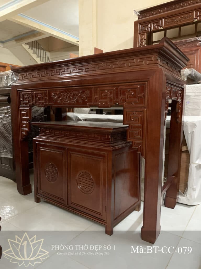 Bàn Thờ Đứng Chung Cư 127 Gỗ Hương Mã BT-CC-049 6 Bàn Thờ Đứng Hiện Đại Mã BT-CC-079